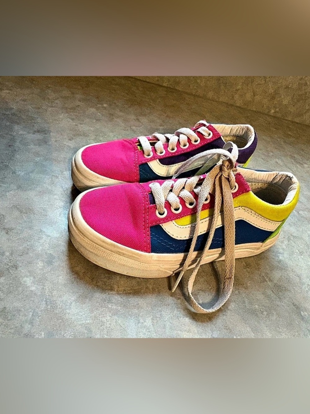 Vans Old Skool Color Block Sneakers Girls Size 12